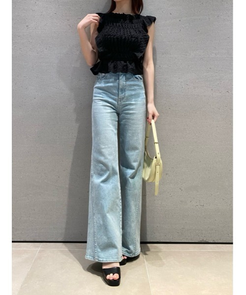 「SNIDEL」 ブーツカットデニムパンツ 1 青味 レディース