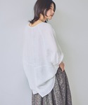 リネンシャツ ブラウス シャツ リネンリブ付き...の詳細画像2