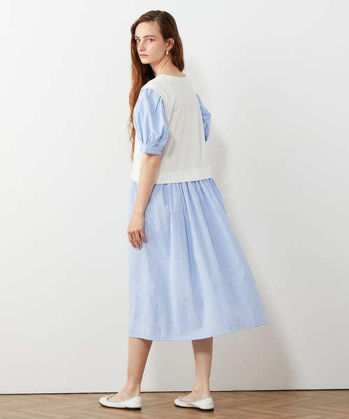 「LE SOUK HOLIDAY」 半袖ワンピース M ネイビー レディース_画像2