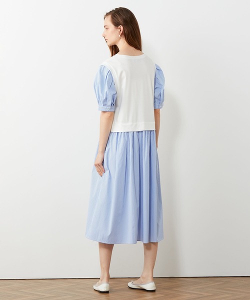 「LE SOUK HOLIDAY」 半袖ワンピース M ネイビー レディース_画像3