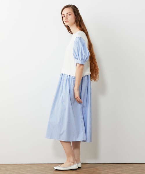 「LE SOUK HOLIDAY」 半袖ワンピース M ネイビー レディース_画像4