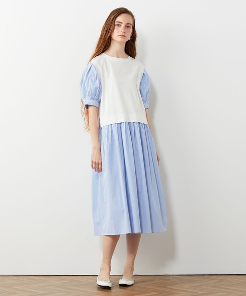 「LE SOUK HOLIDAY」 半袖ワンピース M ネイビー レディース_画像5