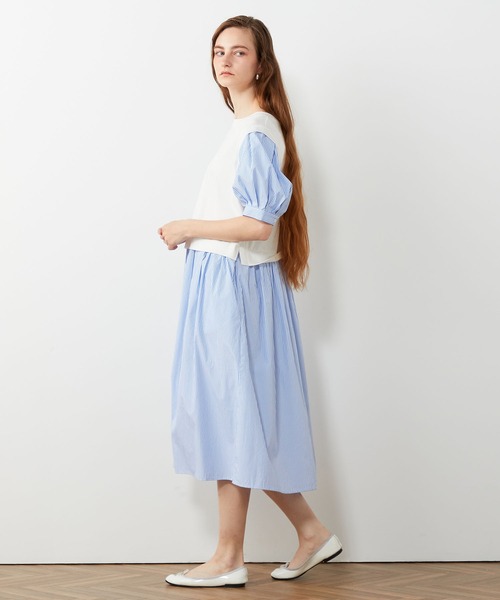 「LE SOUK HOLIDAY」 半袖ワンピース M ネイビー レディース_画像6