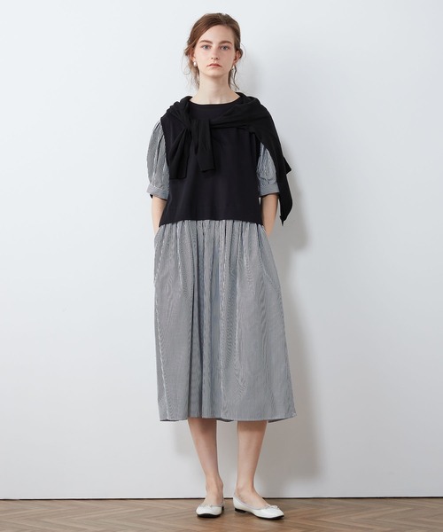 「LE SOUK HOLIDAY」 半袖ワンピース M ネイビー レディース_画像7