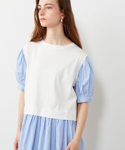 「LE SOUK HOLIDAY」 半袖ワンピース M ネイビー レディース_画像9