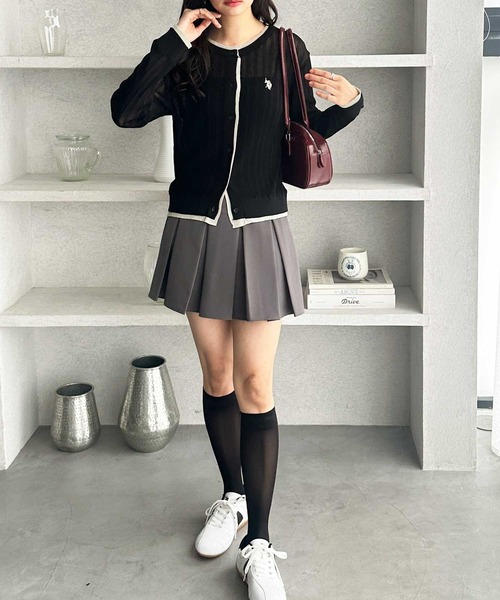 「U.S. POLO ASSN.」 ニットカーディガン X-LARGE グレー レディース_画像3