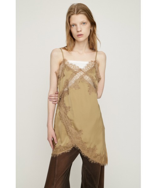 SLY（スライ） キャミソール VINTAGE SATIN CAMI LACE TOPS