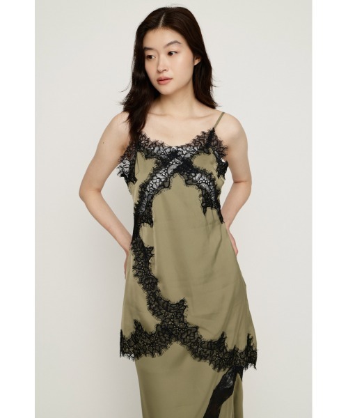 SLY（スライ） キャミソール VINTAGE SATIN CAMI LACE TOPS