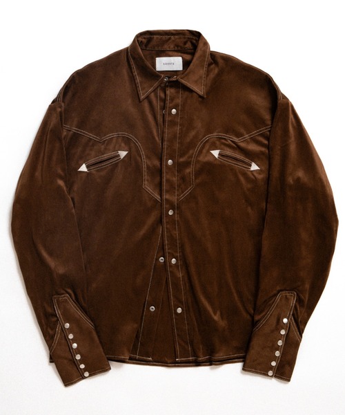 soerte シャツ Vintage Suede-Like Western Shirt / ヴィンテージ