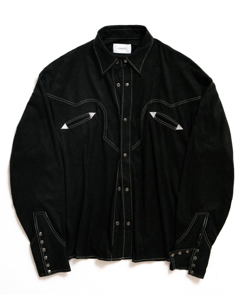 soerte シャツ Vintage Suede-Like Western Shirt / ヴィンテージ