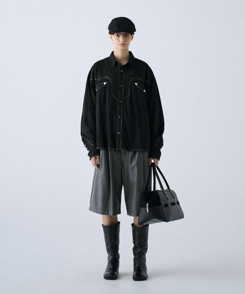 soerte シャツ Vintage Suede-Like Western Shirt / ヴィンテージ