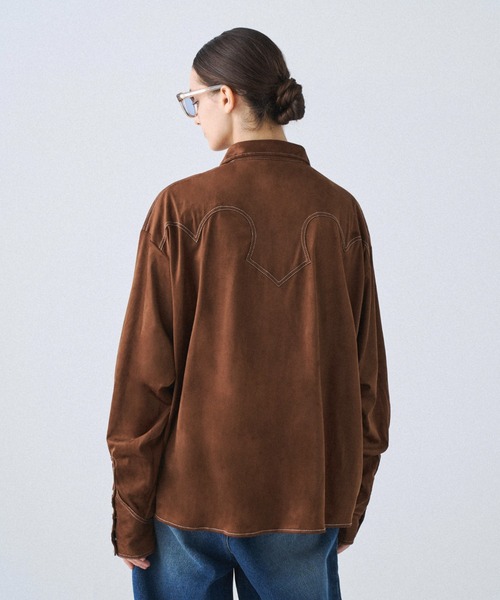 soerte シャツ Vintage Suede-Like Western Shirt / ヴィンテージ