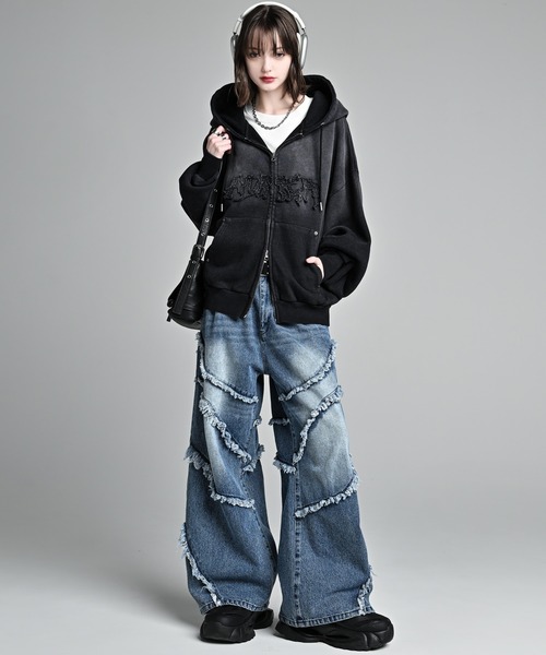 ADRER（アドラー） ワイドパンツ ジーンズ Fringe Wide Flare Denim 