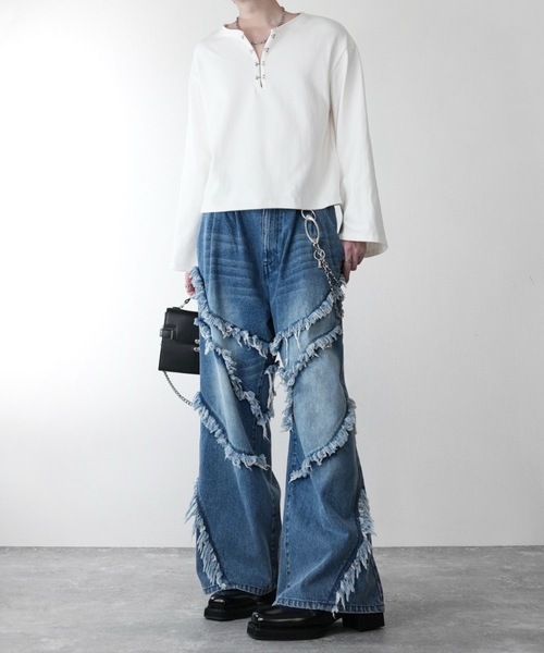 ADRER（アドラー） ワイドパンツ ジーンズ Fringe Wide Flare Denim 