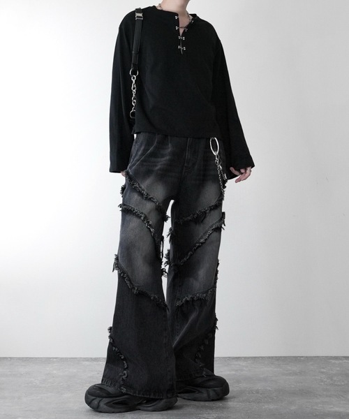 ADRER（アドラー） ワイドパンツ ジーンズ Fringe Wide Flare Denim 