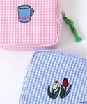 ポーチ 「パンダコパンダ」ギンガムチェック刺繍...の詳細画像5
