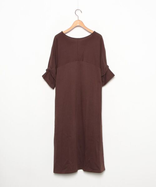 「MELROSE claire」 7分袖ワンピース FREE ダークブラウン レディース_画像2