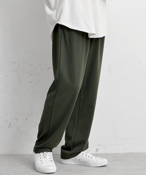 スラックス テーパードパンツ　textured stretch maidi スラックス テーパードパンツ textured stretch maidi