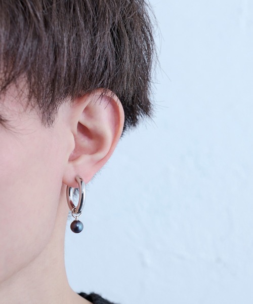 Ellno Loset ピアス パールフープピアス メンズ レディース