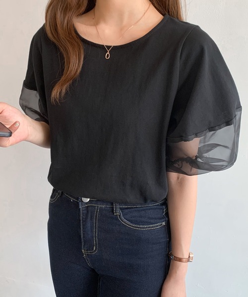 tシャツ 「WEB限定」カットオフコンビロンT レディース ADAM ET ROPÉ FEMME(アダム エ ロペ ファム) / 【WEB限定