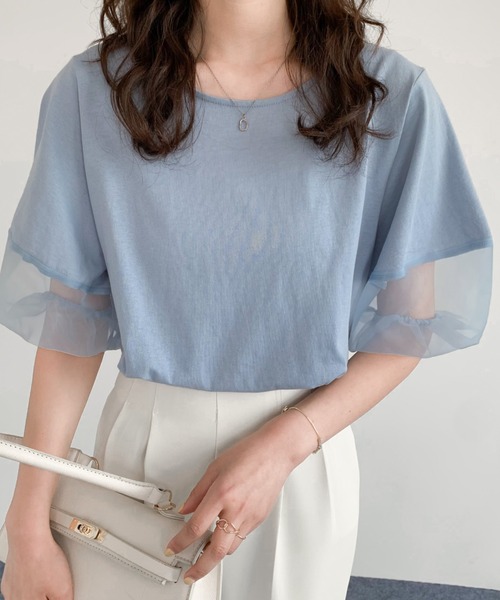 tシャツ 「WEB限定」カットオフコンビロンT レディース ADAM ET ROPÉ FEMME(アダム エ ロペ ファム) / 【WEB限定
