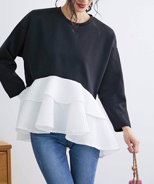 Myu tシャツ Tシャツ エンボス フリル TOPS : ZOZOTOWN Yahoo!店