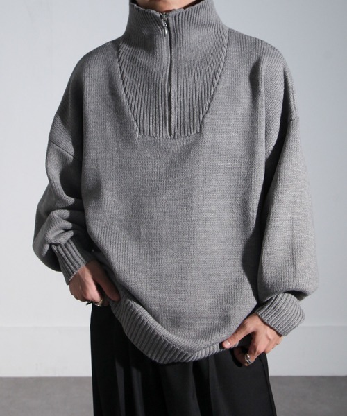 Nilway（ニルウェイ） セーター ニット ハーフジップスタンドカラー