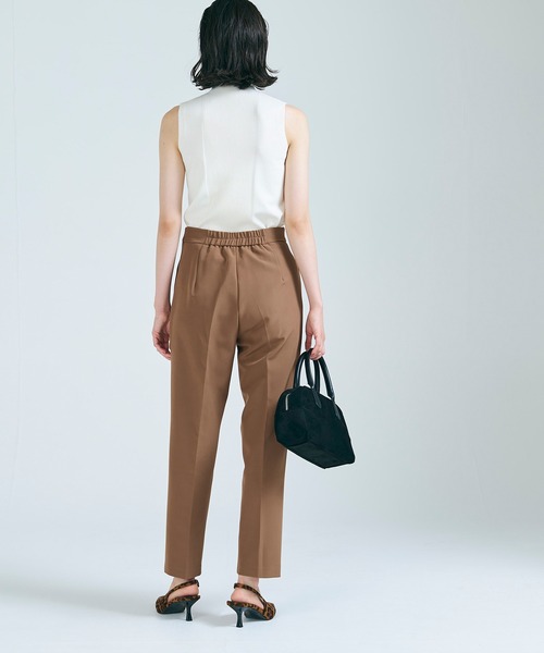 テーパードパンツ ストレッチ 美脚 ウエストゴム 日本製 ラクして美脚パンツ テーパードパンツ ウエストゴム 日本製 上質