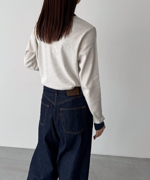 tシャツ harmonie -OrganicCotton-　配色切り替えロングTシャツ レディース