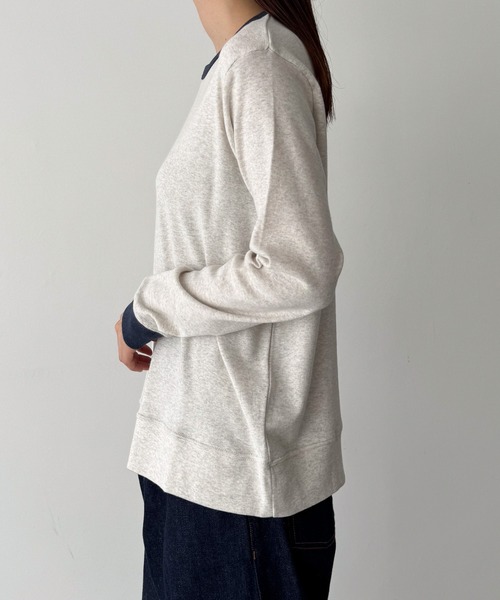 tシャツ harmonie -OrganicCotton-　配色切り替えロングTシャツ レディース