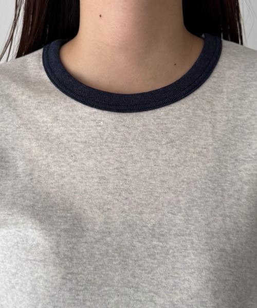 tシャツ harmonie -OrganicCotton-　配色切り替えロングTシャツ レディース