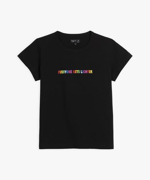 agnes b. Tシャツ ブラック S345 TS メッセージTシャツ ｜agnès b. FEMME（ファム