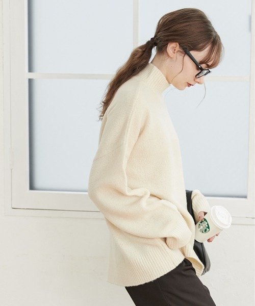 ANGIE ニット セーター オーバーサイズ ハイネックニット レディース