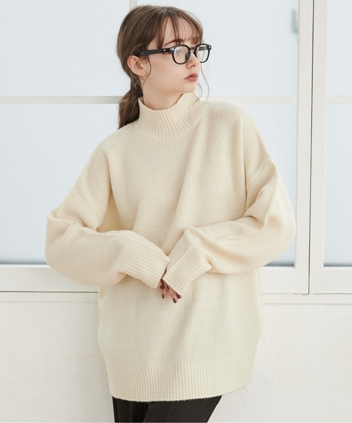 ANGIE ニット セーター オーバーサイズ ハイネックニット レディース
