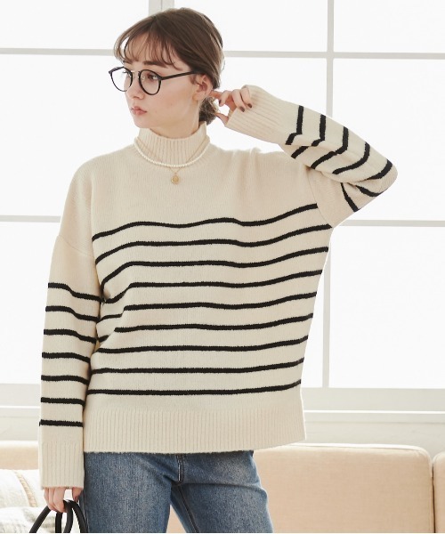 ANGIE ニット セーター オーバーサイズ ハイネックニット レディース
