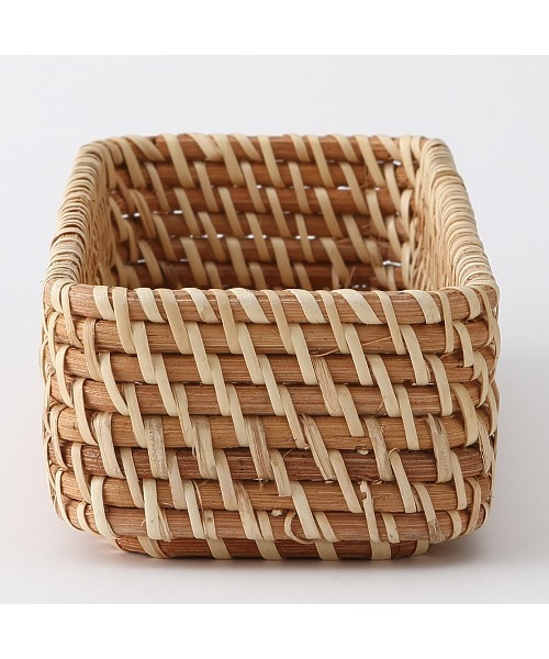 無印良品（MUJI） 収納 重なるラタン長方形ボックス・ハーフ・浅 約幅