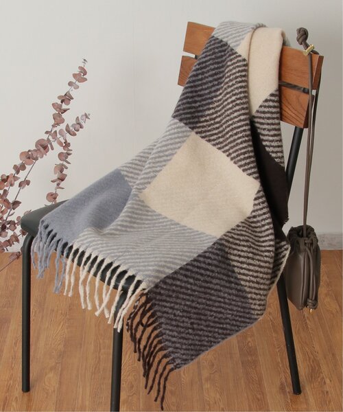 ikka（イッカ） マフラー ストール ブロックチェックマフラー