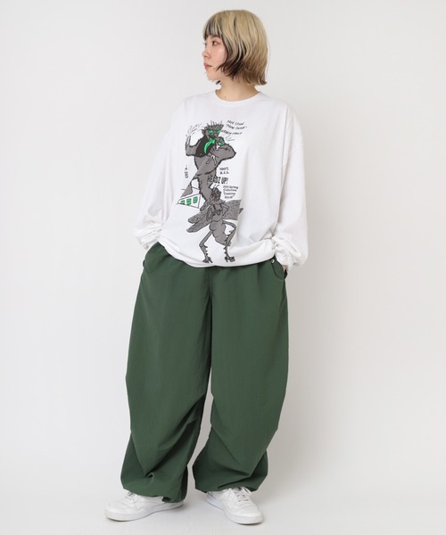 パンツ r RNA パンツ R4173 ナイロンイージーBIGパンツ レディース