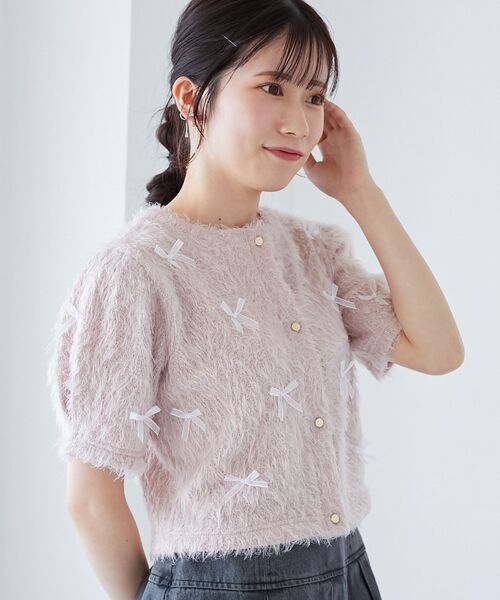 MAJESTIC LEGON（マジェスティックレゴン） ふわふわリボントップス