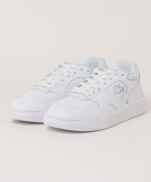 ラコステ ラインショット 223 4 SMA メンズ スニーカー シューズ  25.5 26 26.5 27 28 ホワイト LACOSTE LINESHOT 46SMA0110 ローカット レースアップ 紐 ひも コートシューズ レザー ヌバック 無地 白 ホワイト WHT/WHT【箱アウトレット】 sh2384 LACOSTE（ラコステ） スニーカー LINESHOT 223 4 SMA メンズスニーカー
