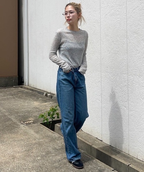 Ada. tシャツ 「紫外線・日焼け対策にも！」メランジ シアー ロング