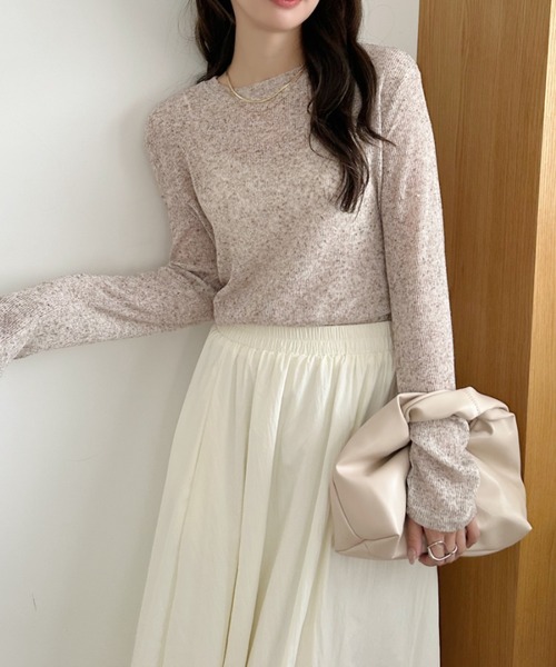 Ada. tシャツ 「紫外線・日焼け対策にも！」メランジ シアー ロング