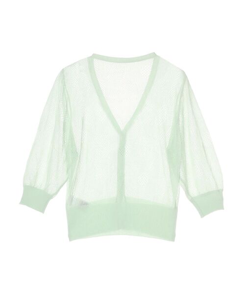 慈雨　センソユニコ　シアーカーディガン　花柄刺繍　メッシュ　透かし　L 羽織るだけで華やぐシアーカーディガン【刺繍＆透け感が上品】 – PORCO