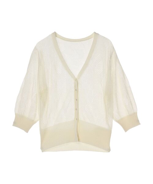 earth music&ecology カーディガン 花柄シアーカーディガン