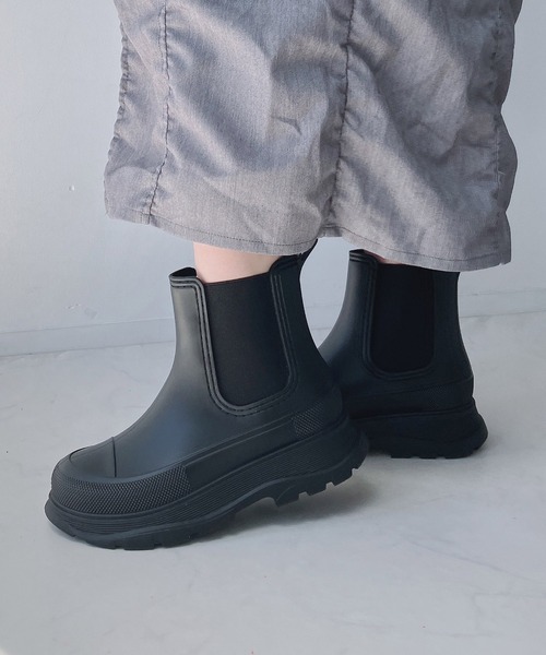 AS KNOW AS（アズノゥアズ） 長靴 レインブーツ 厚底サイドゴアレイン