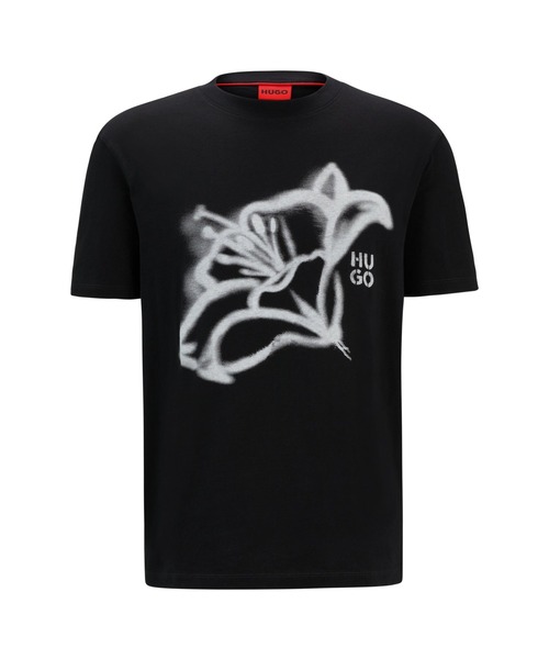 HUGO tシャツ リラックスフィット フローラルアートワーク