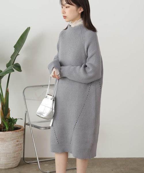 ROOP TOKYO ワンピース Rib knit dress / タートルネック リブニット