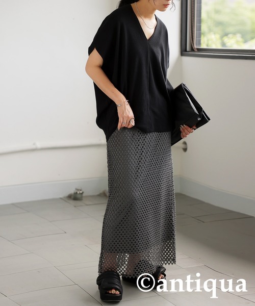 トップス SHOKITAMU antiqua tシャツ シュッと美長袖トップス レディース : ZOZOTOWN