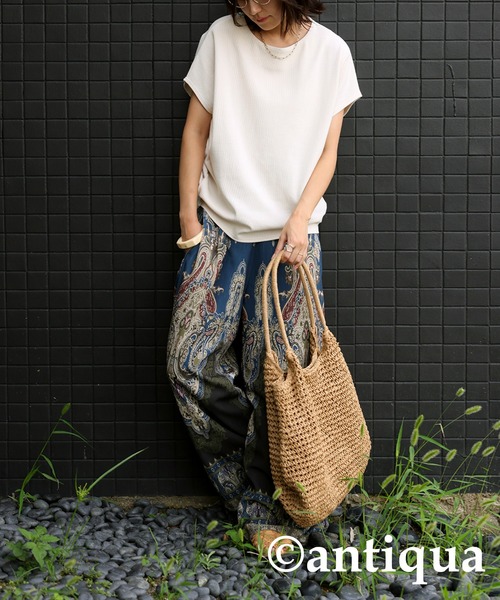 トップス SHOKITAMU antiqua tシャツ シュッと美長袖トップス レディース : ZOZOTOWN