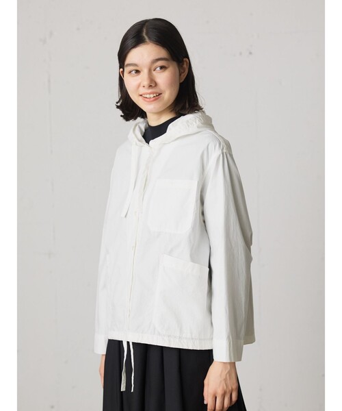 MidiUmi ブラウス シャツ フード付きショートシャツ レディース
